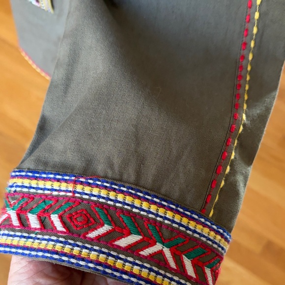 Zara Olive Green Embroidered Utility Jacket - Picture 5 of 8